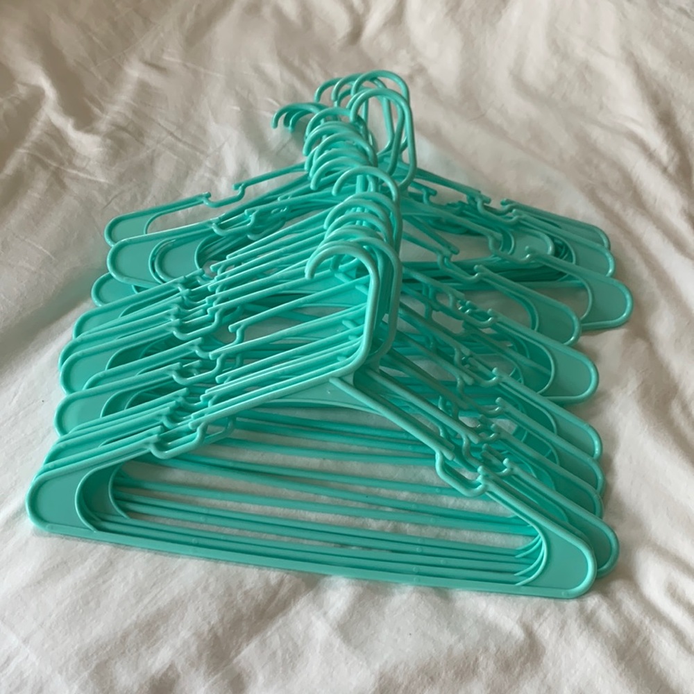 27 mint blue/green hangers